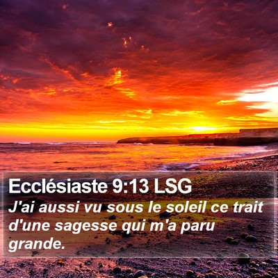 Ecclésiaste 9:13 LSG Bible Verse Image