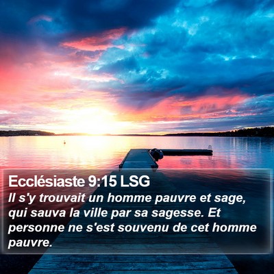 Ecclésiaste 9:15 LSG Bible Verse Image