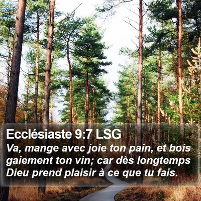 Ecclésiaste 9:7 LSG Bible Verse Image