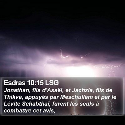 Esdras 10:15 LSG Bible Verse Image