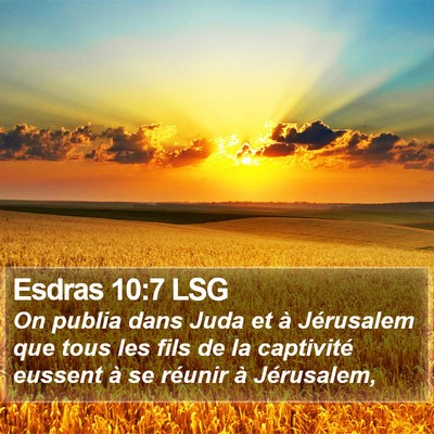 Esdras 10:7 LSG Bible Verse Image