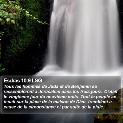 Esdras 10:9 LSG Bible Verse Image