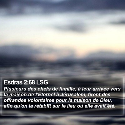 Esdras 2:68 LSG Bible Verse Image