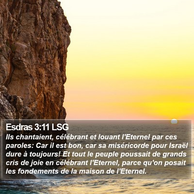 Esdras 3:11 LSG Bible Verse Image