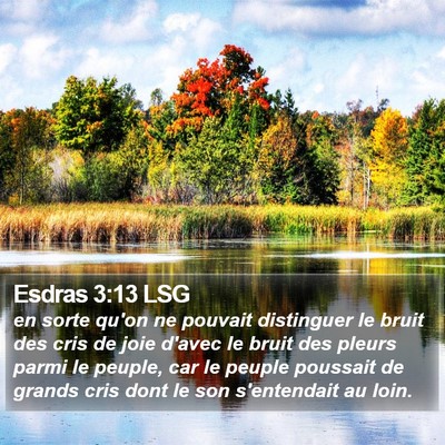 Esdras 3:13 LSG Bible Verse Image