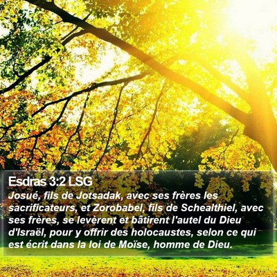 Esdras 3:2 LSG Bible Verse Image