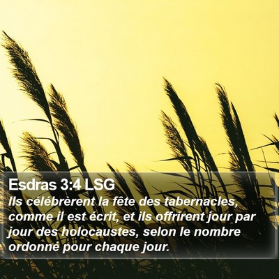 Esdras 3:4 LSG Bible Verse Image