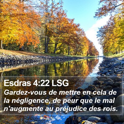 Esdras 4:22 LSG Bible Verse Image