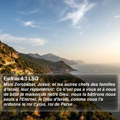 Esdras 4:3 LSG Bible Verse Image