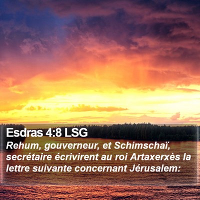Esdras 4:8 LSG Bible Verse Image