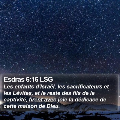 Esdras 6:16 LSG Bible Verse Image