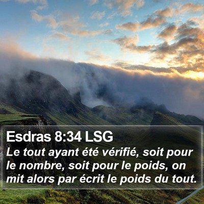 Esdras 8:34 LSG Bible Verse Image