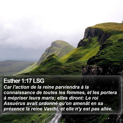 Esther 1:17 LSG Bible Verse Image