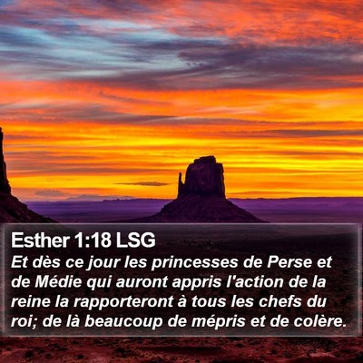 Esther 1:18 LSG Bible Verse Image