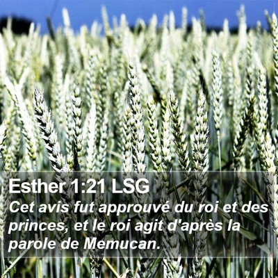Esther 1:21 LSG Bible Verse Image