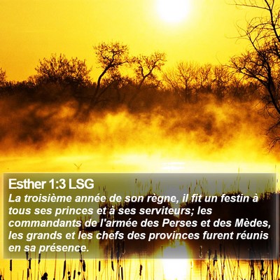 Esther 1:3 LSG Bible Verse Image