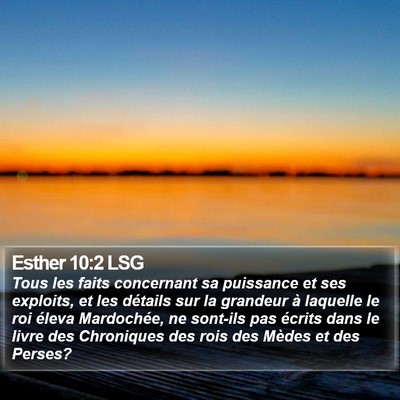 Esther 10:2 LSG Bible Verse Image