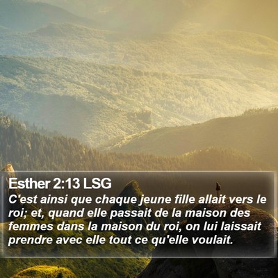 Esther 2:13 LSG Bible Verse Image