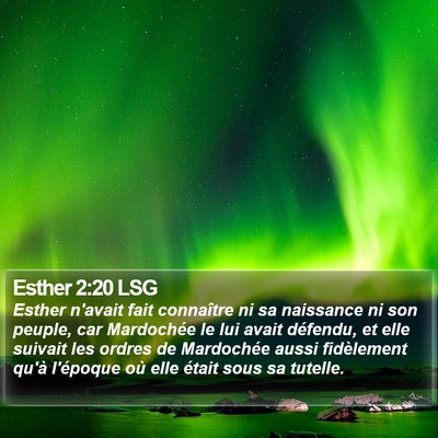 Esther 2:20 LSG Bible Verse Image