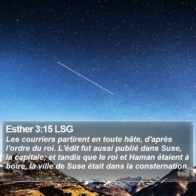 Esther 3:15 LSG Bible Verse Image