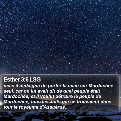 Esther 3:6 LSG Bible Verse Image