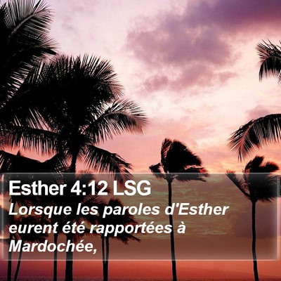 Esther 4:12 LSG Bible Verse Image