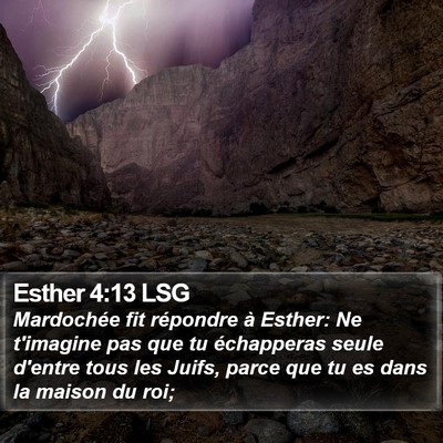 Esther 4:13 LSG Bible Verse Image
