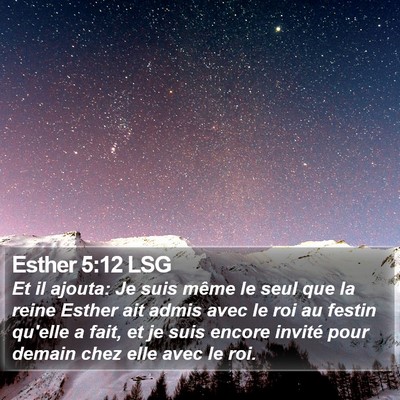 Esther 5:12 LSG Bible Verse Image