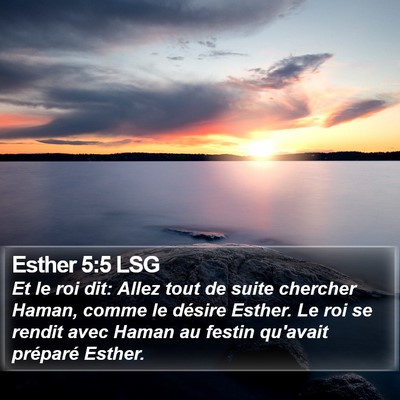 Esther 5:5 LSG Bible Verse Image