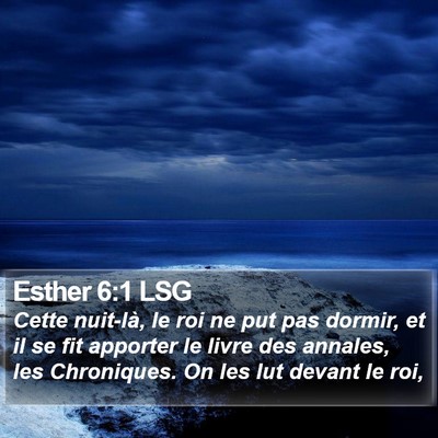 Esther 6:1 LSG Bible Verse Image