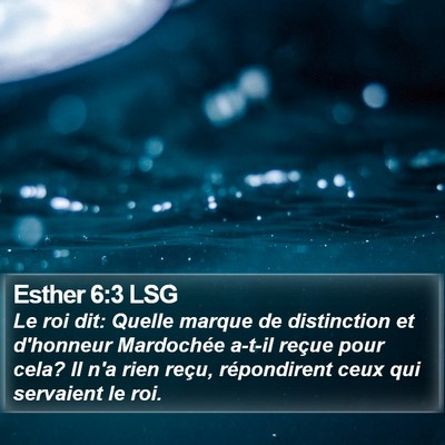 Esther 6:3 LSG Bible Verse Image