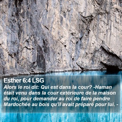 Esther 6:4 LSG Bible Verse Image