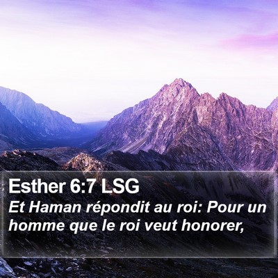 Esther 6:7 LSG Bible Verse Image
