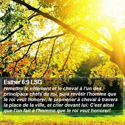 Esther 6:9 LSG Bible Verse Image