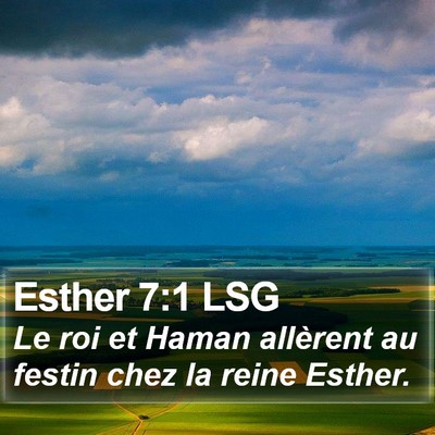 Esther 7:1 LSG Bible Verse Image