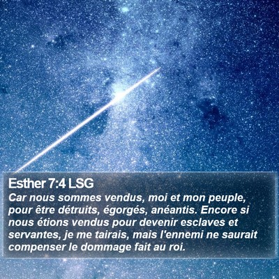 Esther 7:4 LSG Bible Verse Image