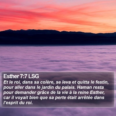 Esther 7:7 LSG Bible Verse Image