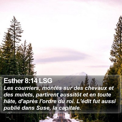 Esther 8:14 LSG Bible Verse Image