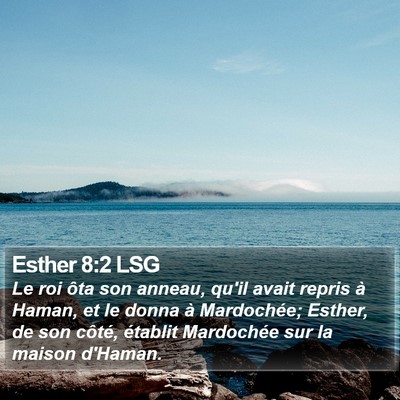 Esther 8:2 LSG Bible Verse Image