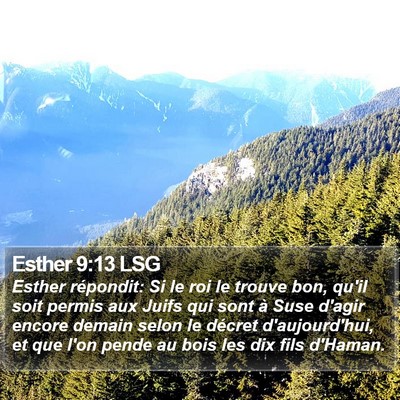 Esther 9:13 LSG Bible Verse Image