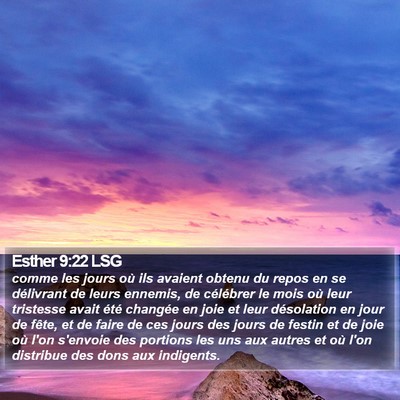Esther 9:22 LSG Bible Verse Image