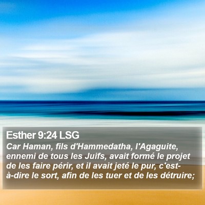 Esther 9:24 LSG Bible Verse Image