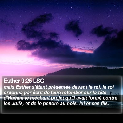 Esther 9:25 LSG Bible Verse Image