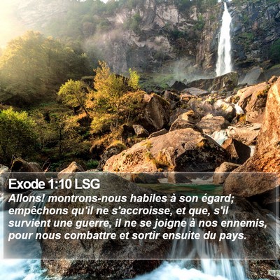 Exode 1:10 LSG Bible Verse Image