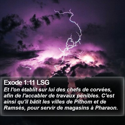Exode 1:11 LSG Bible Verse Image