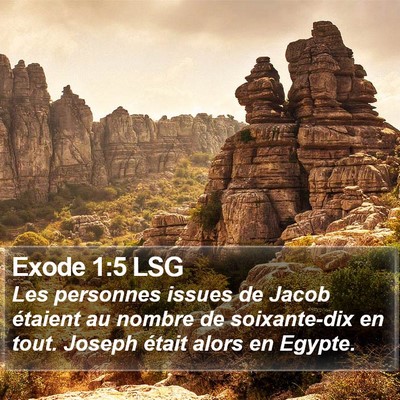 Exode 1:5 LSG Bible Verse Image