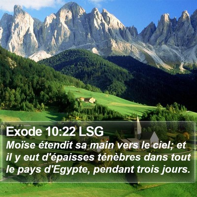 Exode 10:22 LSG Bible Verse Image