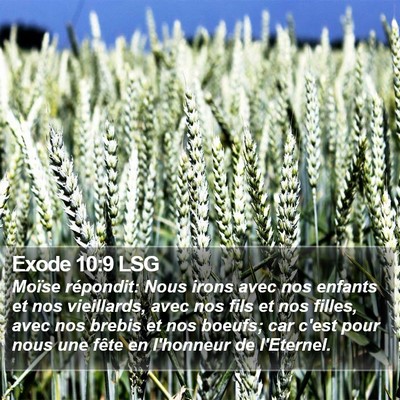Exode 10:9 LSG Bible Verse Image