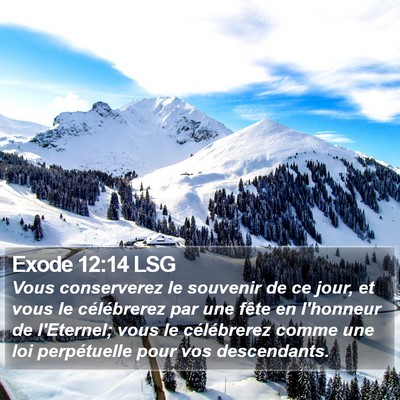 Exode 12:14 LSG Bible Verse Image