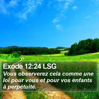 Exode 12:24 LSG Bible Verse Image